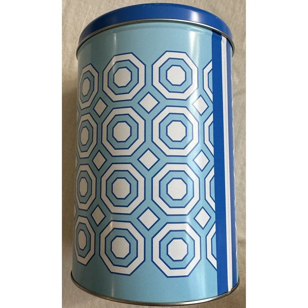 RARE Jonathan Adler Keurig Canister Tin Abstract Limited Edition 2020 Mod Blue